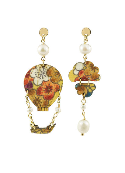 Mini Pearl Hot Air Balloon Earrings - Lebole Maison